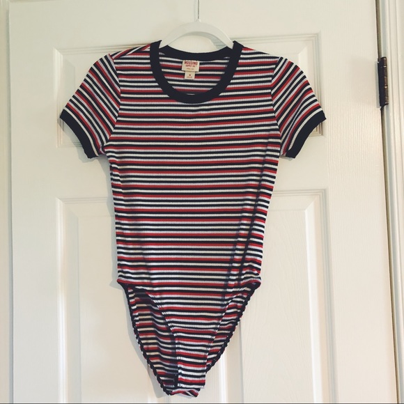 Tops - Red, White, & Blue Striped Bodysuit